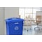 Alpine Industries 23 Gallon Blue Slim Recycle Bin ALP477-R-BLU  - alternate 3